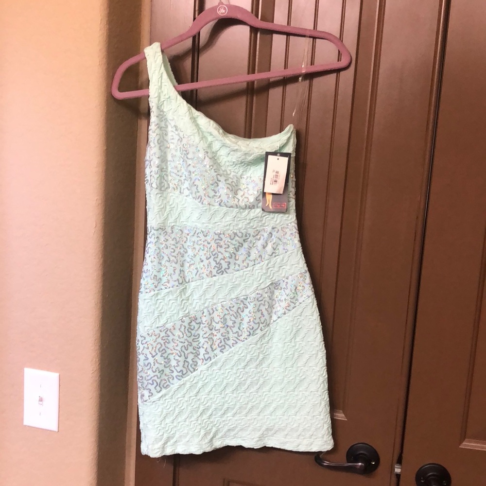 Mint Dress with Sequins